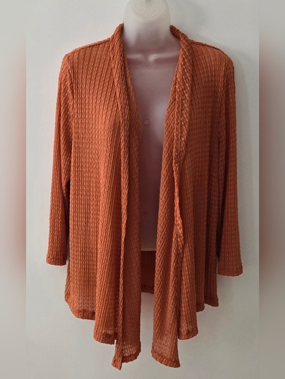 Allison Daley Open Front Cardigan Sz Medium Terracotta Color Euc